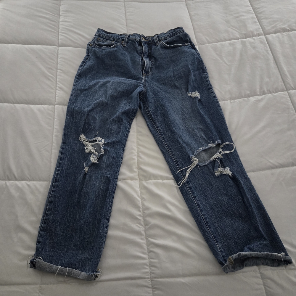 Universal Thread Women's Vintage Straight Distressed Jeans